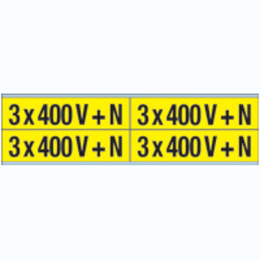 Carte d'indication tension 3x400v+n 28x114 4/feuille
